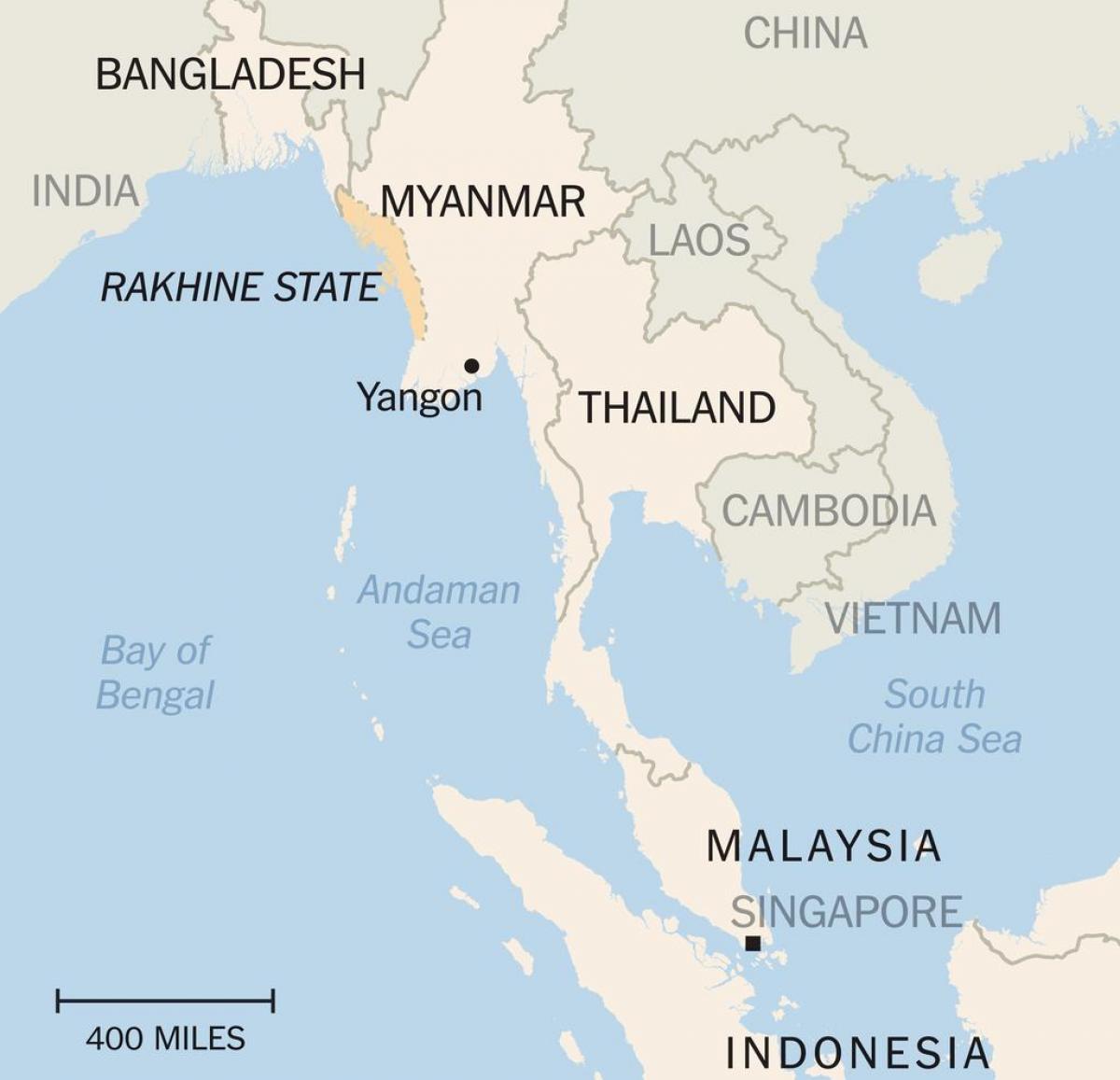 rakhine државата Мјанмар мапа