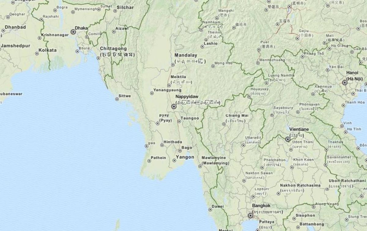 gps мапата за Мјанмар