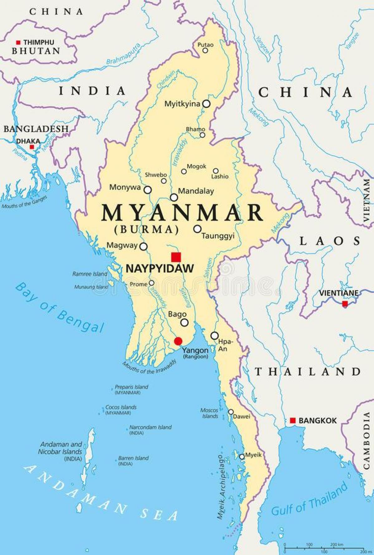naypyidaw Мјанмар мапа