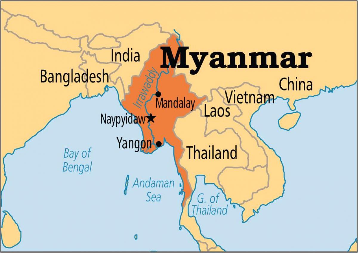 локација на Мјанмар во мапата на светот