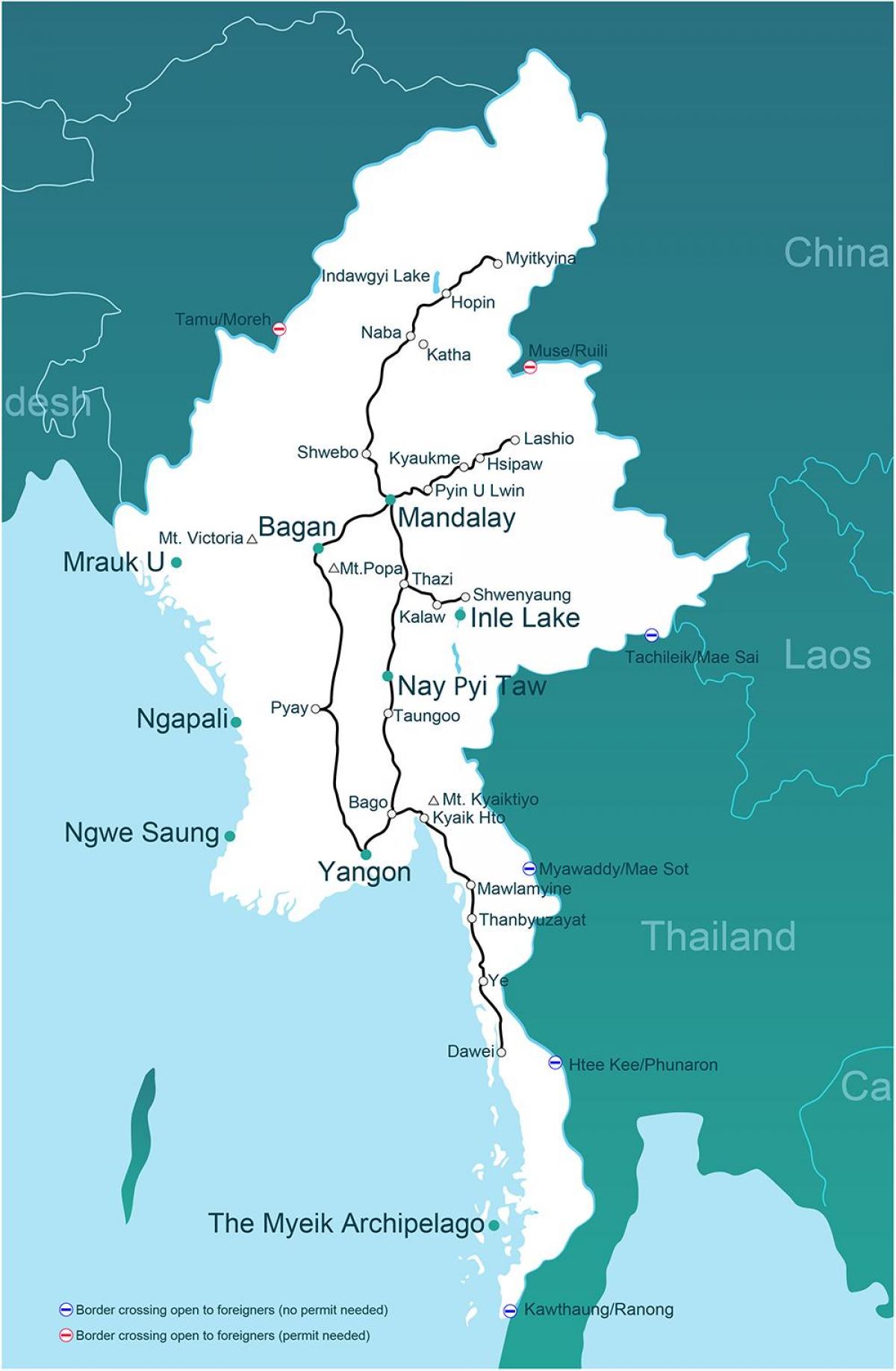 една мапа Мјанмар
