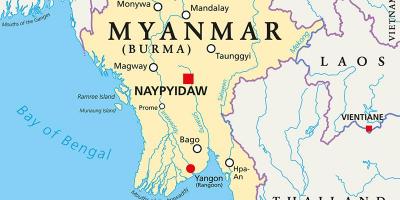 Мјанмар земја мапа