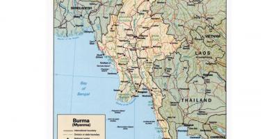 Карта на Мјанмар со градови