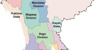 Мјанмар мапата и држави